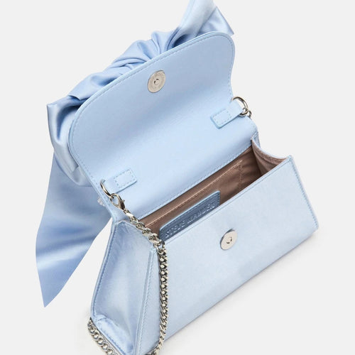 Elegant Satin Bow Handbag With Pearl Handle