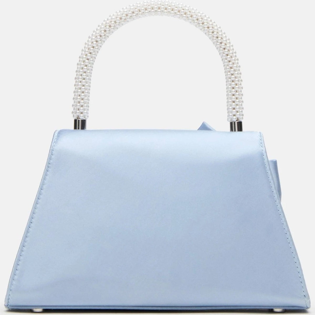 Elegant Satin Bow Handbag With Pearl Handle