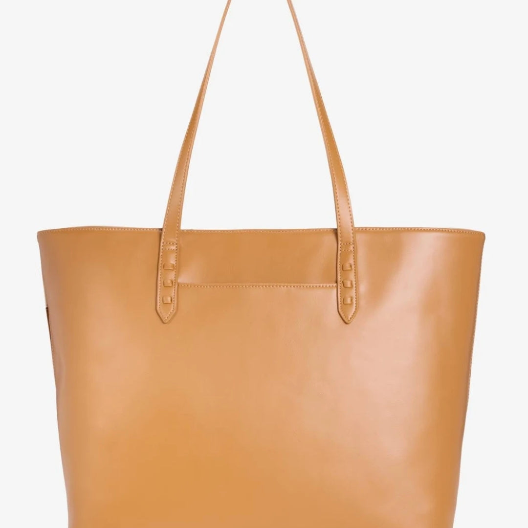 Modern Patchwork Leather Tote Bag With Contrast Panels