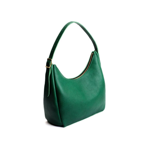 Elegant Green Leather Shoulder Bag Everyday Style